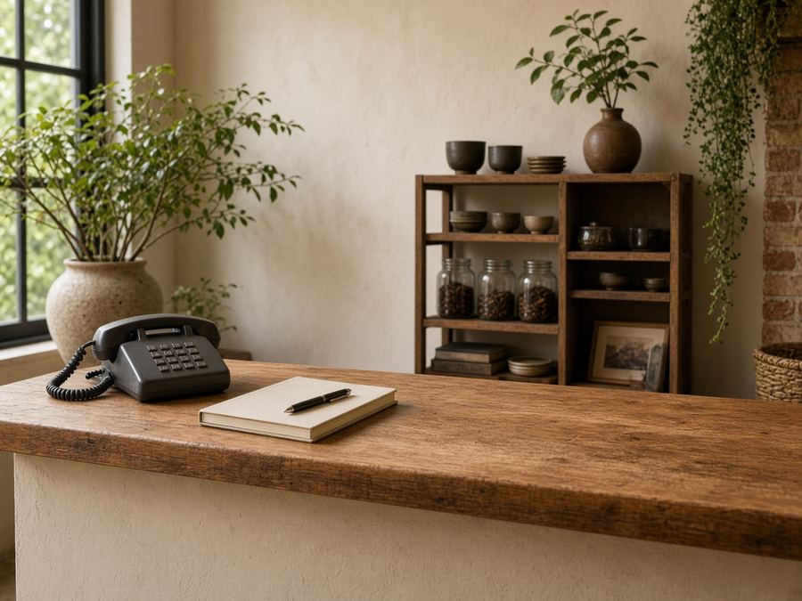 Contact desk at Rapinlarde Studio in Portland